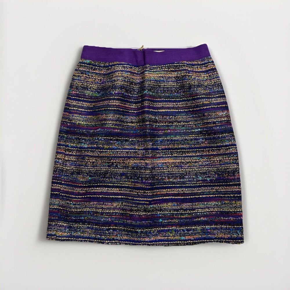 Kate Spade Tweed Pencil Straight Skirt The Rules Size 2 Purple